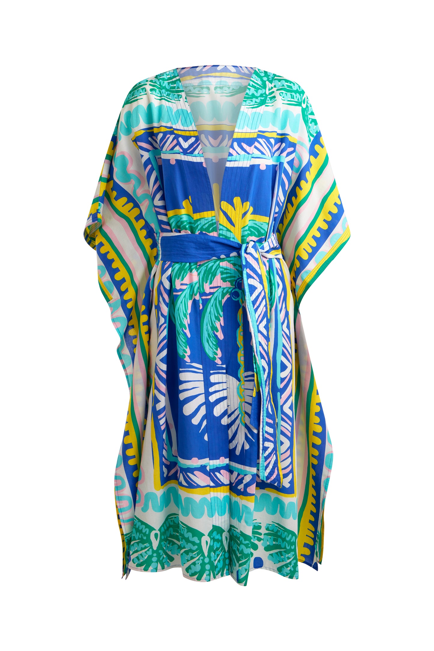 Relaxed Fit Beach Robe Blue Palm