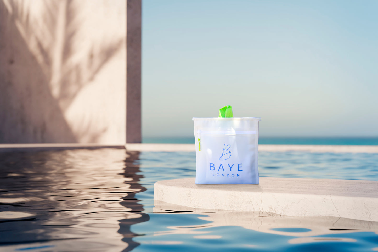 Trim Bandeau Swimsuit Blue Palm