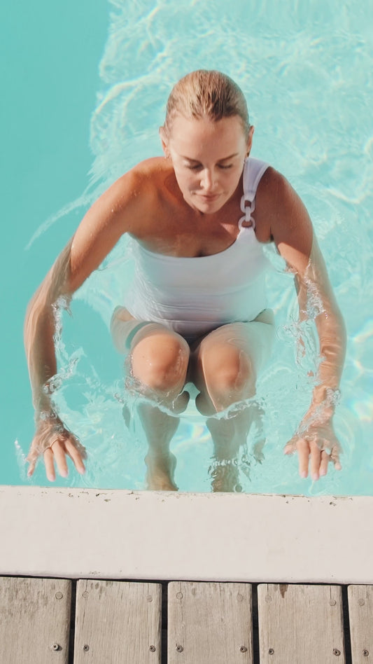 One Shoulder Swimsuit White