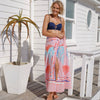 Wrap Front Maxi Skirt Pink Palm