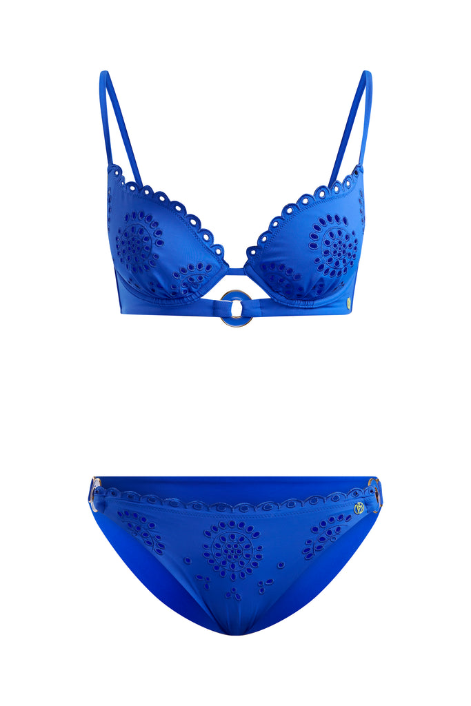 Broderie Bikini Top Cobalt