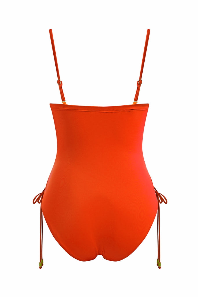 Ruched Side Swimsuit Coral