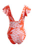 Flutter Sleeve Swimsuit Coral Protea