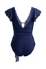 Flutter Sleeve Swimsuit Navy Blue