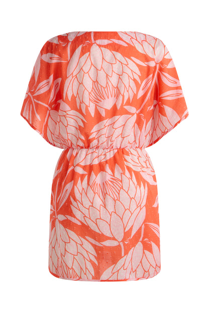 Short Ring Front Beach Cover Coral Protea