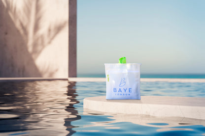 Trim Bandeau Swimsuit Blue Palm