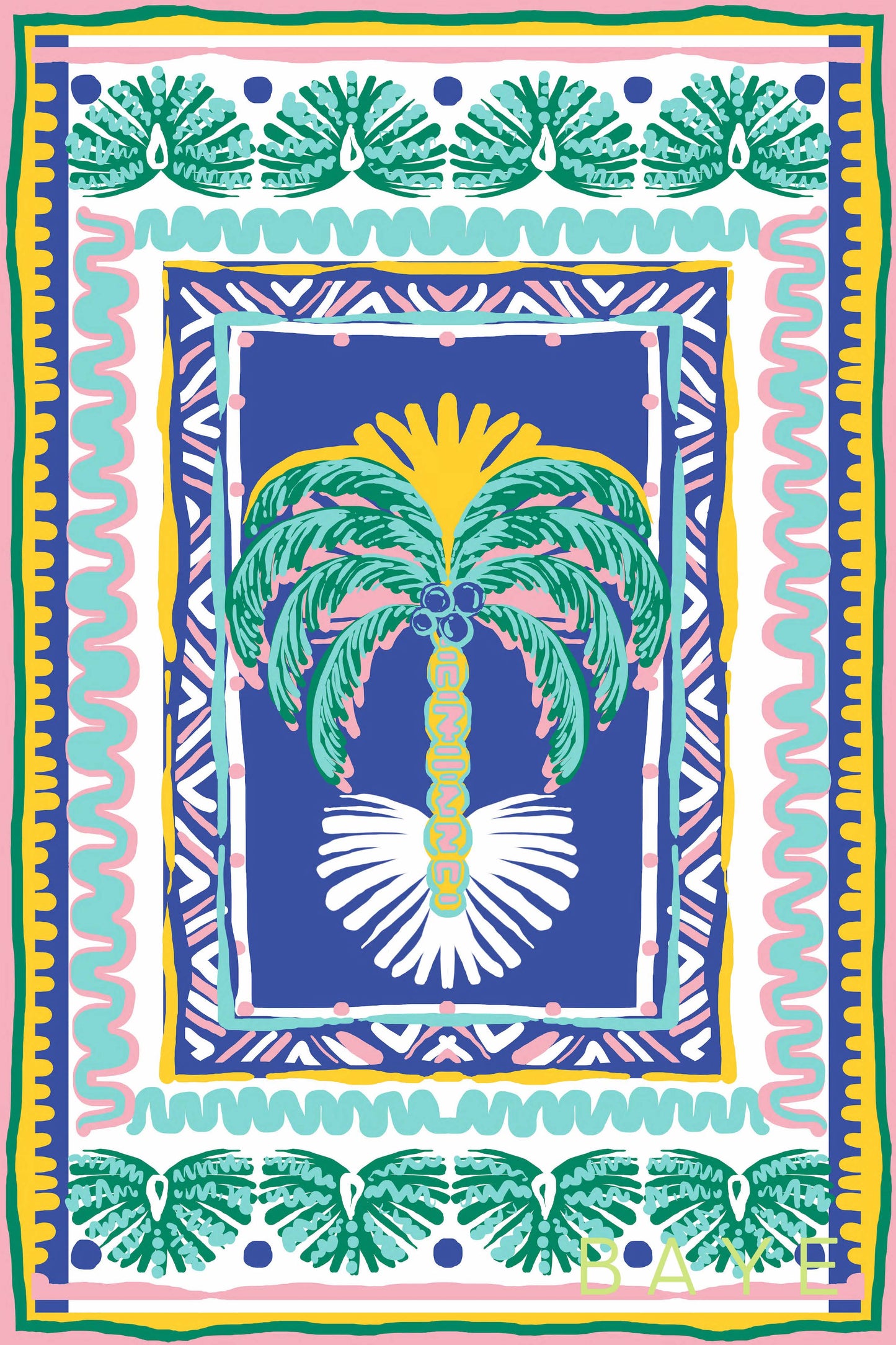 Sarong Blue Palm