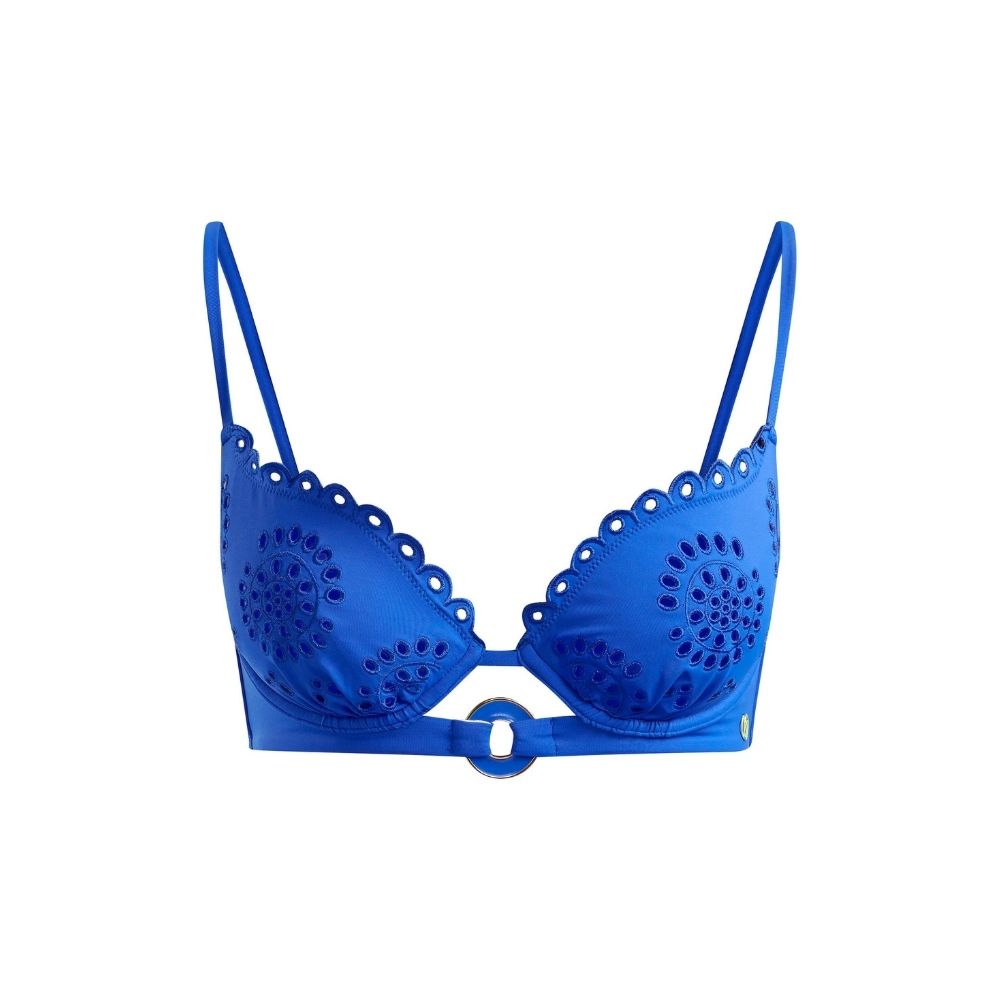 Broderie Bikini Top Cobalt