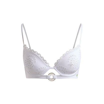 Broderie Bikini Top White