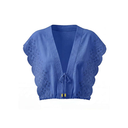 Flutter Sleeve Top Cobalt