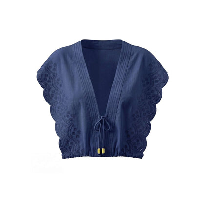 Flutter Sleeve Top Navy