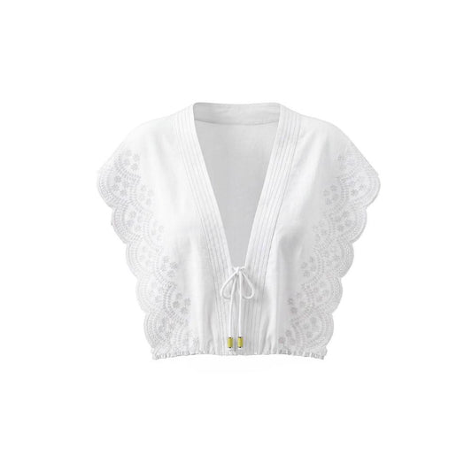 Flutter Sleeve Top White