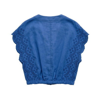 Flutter Sleeve Top Cobalt