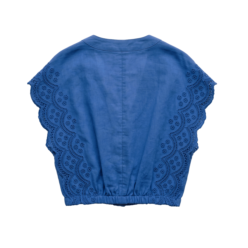 Flutter Sleeve Top Cobalt