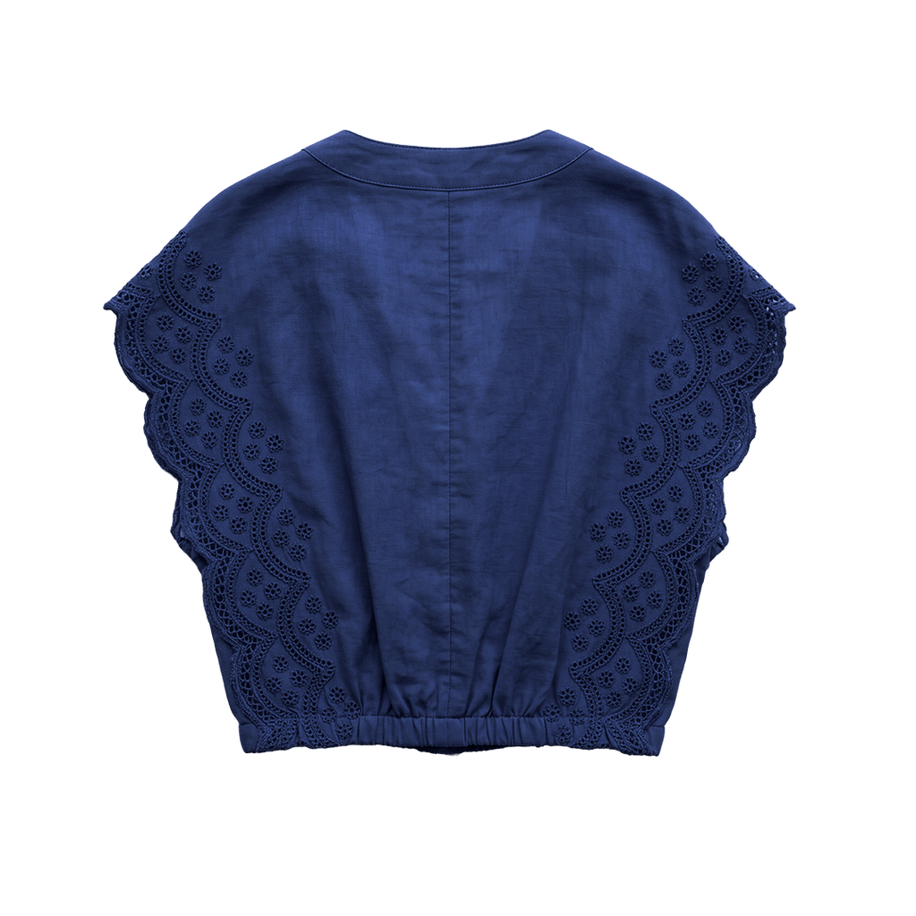 Flutter Sleeve Top Navy