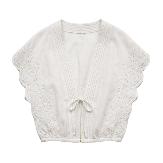 Flutter Sleeve Top White