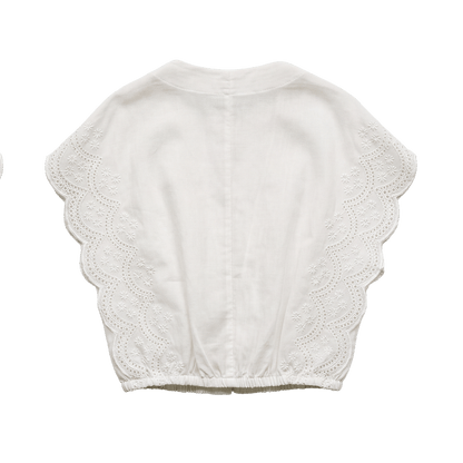 Flutter Sleeve Top White