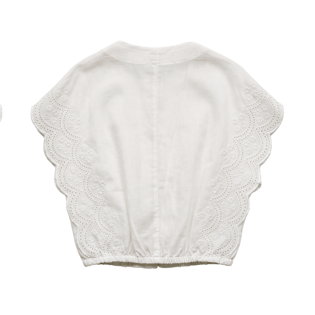 Flutter Sleeve Top White