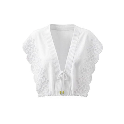 Flutter Sleeve Top White