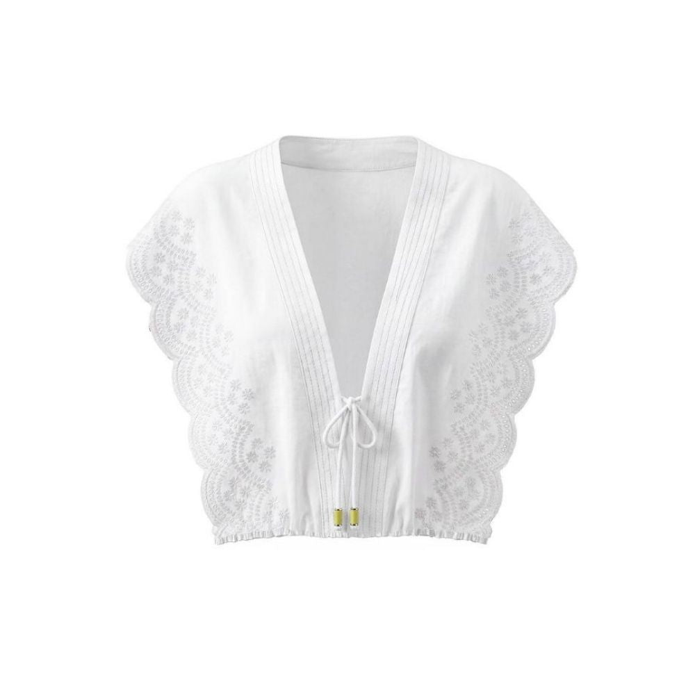 Flutter Sleeve Top White
