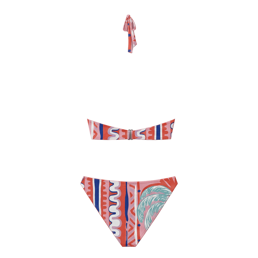 Halter Bikini Pink Palm Top