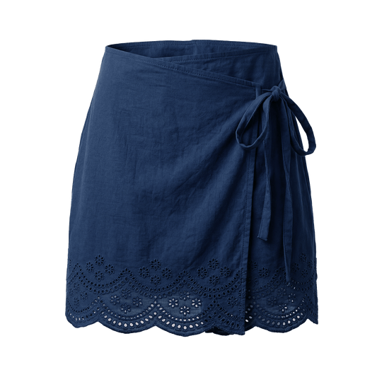 Short Wrap Skirt Navy
