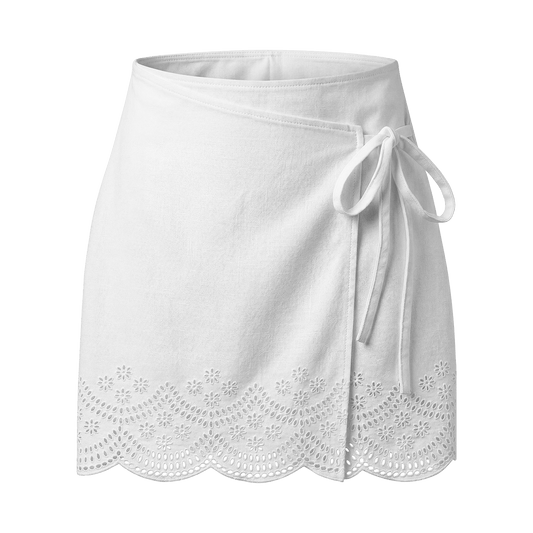 Short Wrap Skirt White