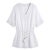 Short Embroidered Kaftan White