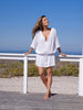 Short Embroidered Kaftan White
