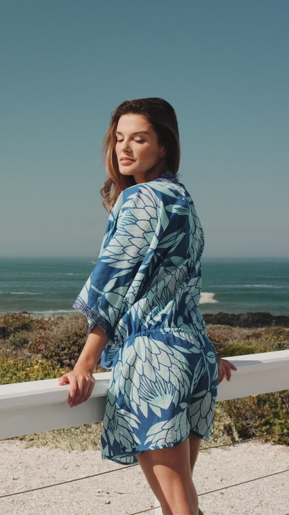 Drop Waist V-neck Short Kaftan