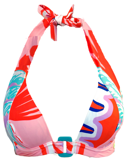 Halter Bikini Pink Palm Classic Brief